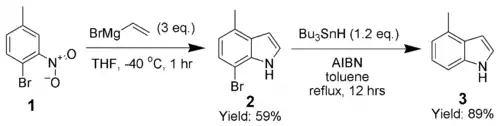 The Dobbs modification of the Bartoli indole synthesis