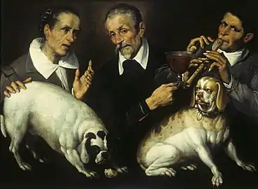 Three Men and Two Dogs, 1529