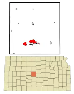 Location within Barton County and Kansas