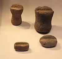 Basalt sharpening stones, Eynan and Nahal Oren, Natufian Culture, 12,500–9500 BC