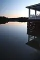 The Bass Lake deck at sunset