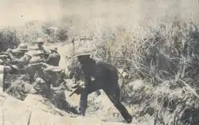 Peruvian troops during a battle in Tembleque Island
