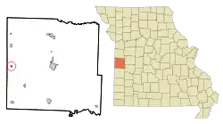 Location of Amoret, Missouri
