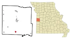 Location of Rich Hill, Missouri