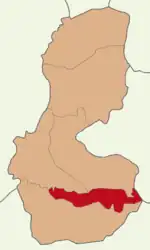 Map showing Hasankeyf District in Batman Province