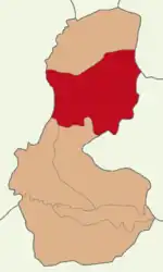 Map showing Kozluk District in Batman Province