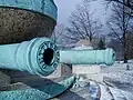 The cannons bear the names of major Civil War battles