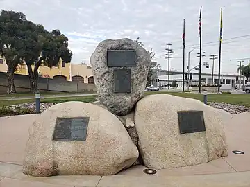 Monument for the Battle of La Mesa, northeast of the entrance to the City of La Mesa city hall.