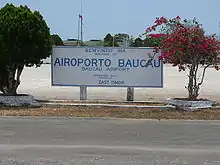 Sign posted outside the parking ramp at the airport in October 2009