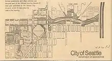 A map of the elevated option for the Bay Freeway, subject to public hearings in 1970