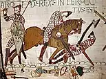 Detail from the so-called Bayeux Tapestry; c. 1070s.