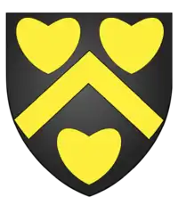 Family crest with three hearts