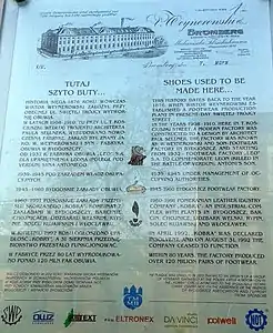 Information board along the building