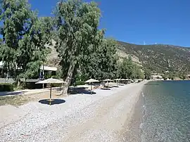 Beach at Paralia Distomou in September 2022