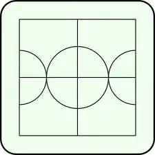 Square board, three tangent circles