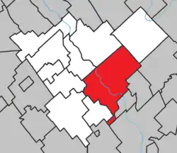 Location within Beauce-Centre RCM.