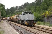 Vossloh G1000 with ECR gypsum train at Beaurières station (2008)