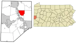 Location in Beaver County and state of Pennsylvania