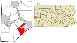 Location in Beaver County and state of Pennsylvania