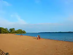 View of the beach at Beaver Island State Park.