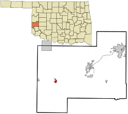 Location in Beckham County and the state of Oklahoma