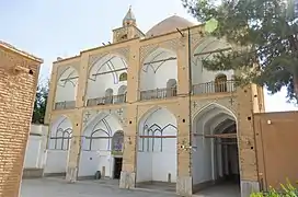 The church and its courtyard.