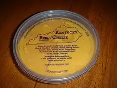 A commercial beer cheese spread