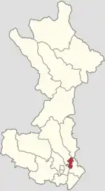 Location of the economic development area inside of Huairou District