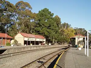 Belair station, services to Bridgewater once departed from these platforms. (Now the Australian Rail Track Corporation's Melbourne line tracks)