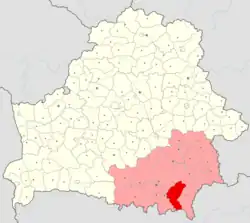 Location of Khoiniki Raion within Gomel Region