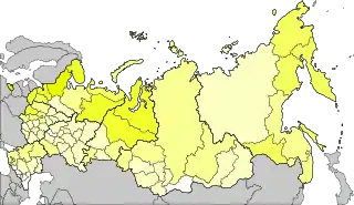 Distribution of Belarusians, 2010