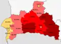 Belarusians in the region  >95%  90—95%  85—90%  <85%