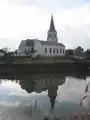 The church of Schellebelle overlooks the Scheldt