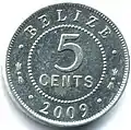 Five-cent coin reverse, made of aluminum
