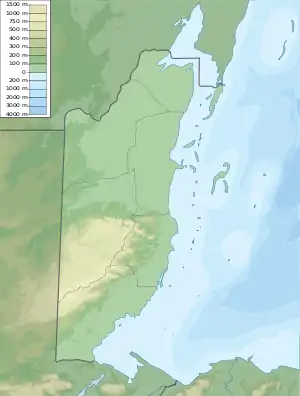 Map showing the location of Port Honduras Marine Reserve