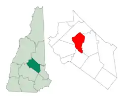 Location in Belknap County, New Hampshire