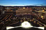 Fountains at night, seen from Paris Las Vegas