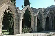 Gothic arches of Bellapais Abbey in Cyprus