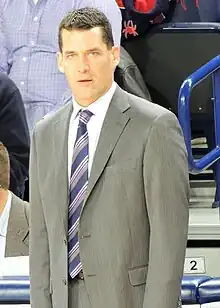 Ben Jacobson coaching the Northern Iowa Panthers against Richmond in a 2015 game