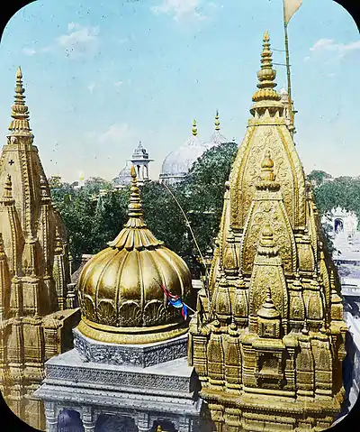 The Kashi Vishwanath Temple, the most important temple in Varanasi.