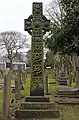 The Celtic cross. This is a Cenotaph for a local businessman and his wife, John & Elizabeth Bencke.