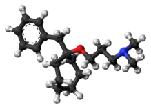 Ball-and-stick model of the bencyclane molecule