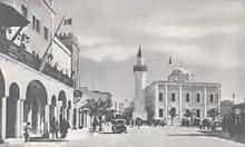 The mosque in Benghazi municipal square in the 1930s