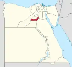 Beni Suef Governorate on the map of Egypt