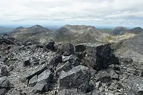 Benbreen's mini-massif and summit ridge, from Bencorr