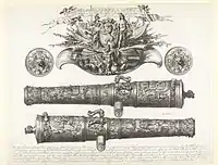 Benningk cannons for the Netherlands (Etching by Abraham Blooteling after a drawing by Adriaen van de Velde)