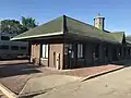 An outbound train towards Elgin stopped at the Bensenville Metra station.