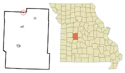 Location of Ionia, Missouri