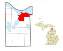 Location within Cheboygan County