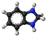 Ball-and-stick model of the benzimidazoline molecule